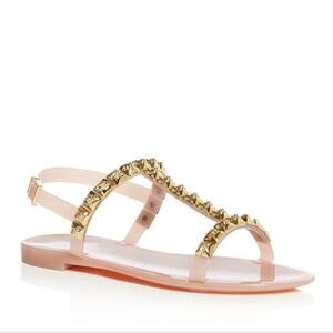 Stuart Weitzman Women's Jelrose Flat Studded Sandal Ballet Pink Size 10